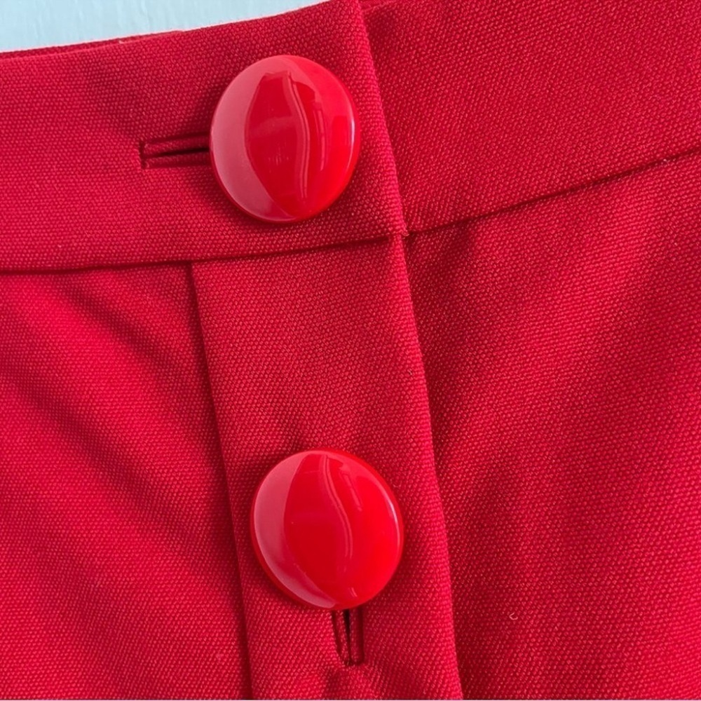 Kate Spade New York Red Wool Button Front Pencil Skirt | Size 10 - Picture 3 of 12